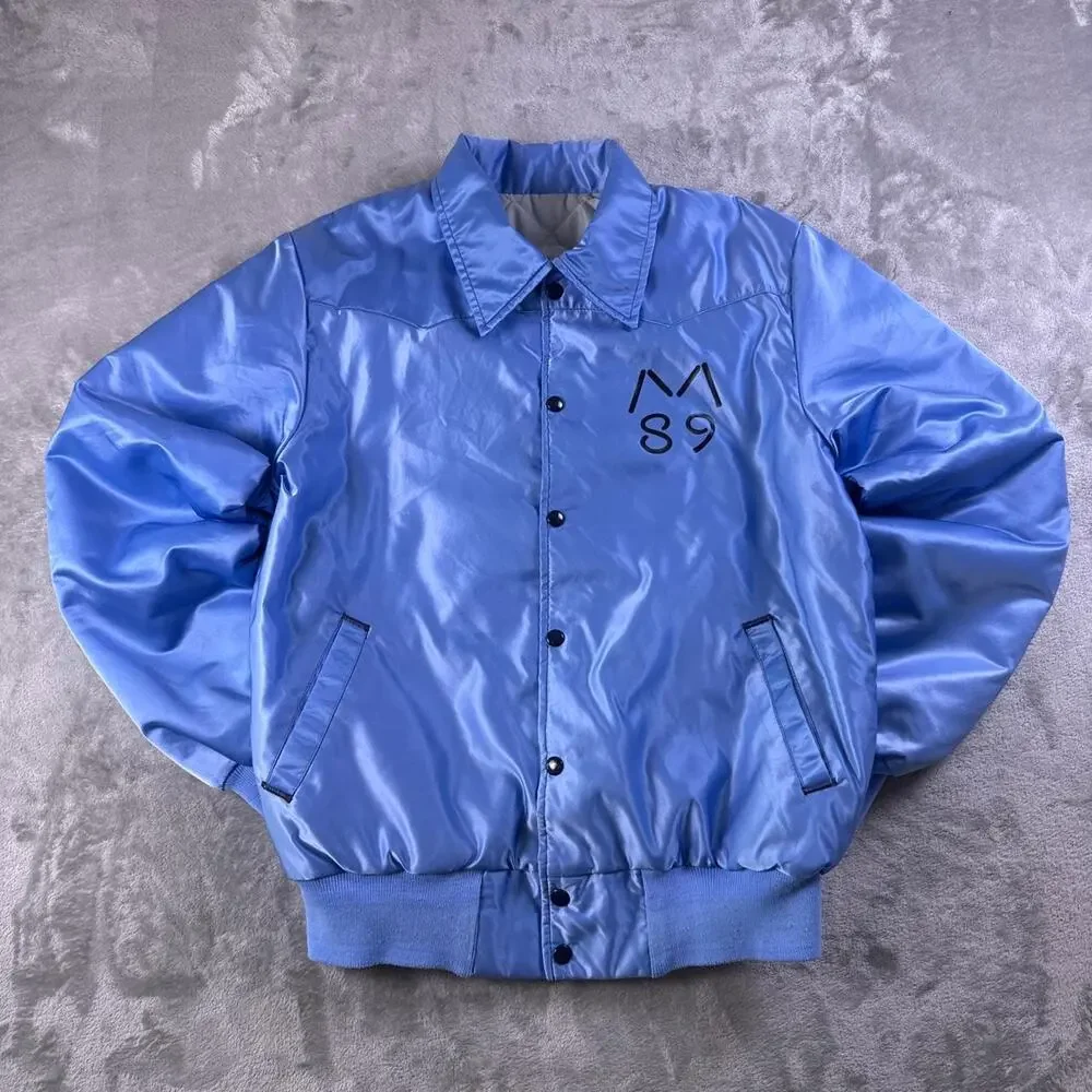 Vintage 1989 Montana Centennial Cattle Drive Bomber Jacket Men’s Large Blue USA